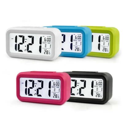 Digital Bedside LED Snooze Alarm Clock Time Temperature Day/Night Mode Clock - Bild 1 von 4