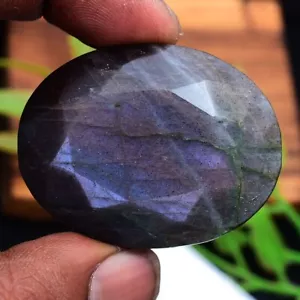 Piedra preciosa suelta corte facetado ovalado sin tratar 239 quilates de labradorita natural 44 mm*34 mm - Imagen 1 de 6