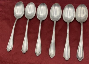 Oneida Gee Esco Plate 1910 Leona Shirley Silver Plate 6 Oval Soup Spoons Antique - Picture 1 of 7