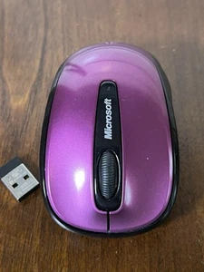 Microsoft Wireless Mobile Mouse 3500 Model 1427 w/ Receiver Dongle Pink & Black - Picture 1 of 8