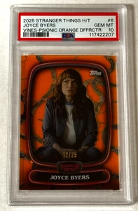 Joyce Beyers Vines/25 Naranja 2025 Topps Stranger Things High-Tek 6 PSA 10 POP 1 - Imagen 1 de 2