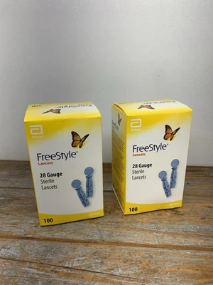 LANCETAS FREESTYLE LITE 2 CAJAS de 100 para pruebas de glucosa en sangre para diabéticos Foto 1 de 2