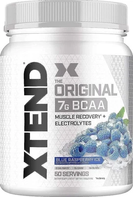 XTEND Original BCAA Polvo 50 Porciones - Hielo de Frambuesa Azul - Grumoso Foto 1 de 4