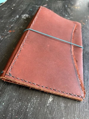 Organizador portafolio diario de viaje de cuero genuino color castaño  Foto 1 de 4