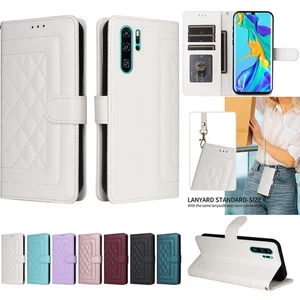 For Huawei Y9 Prime P30 Pro P30 Lite Leather Wallet Case Wrist Strap Flip Cover - Picture 1 of 19