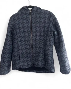 New Balance Puffer Tech Jacket Hooded Sherpa Lined Blue/black Womens Size L - Picture 1 of 4