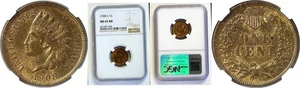 1908-S 1C Indian Head Cent - NGC MS-65 RB - Picture 1 of 3