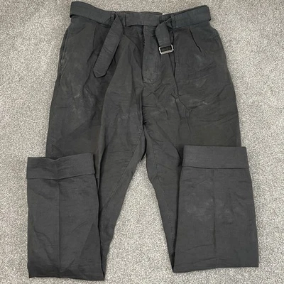 Officine Generale Pants Men 50 (33x30) Pierre Cropped Khaki Cotton Twill Pleated - Image 1 of 4