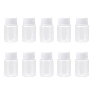  10 Stück 50ml Transparent Plastik Flaschen Nachfüllbar Leer Behälter mit Deckel Gläser - Bild 1 von 12