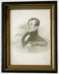 RETRATO A LÁPIZ ORIGINAL DEL SIGLO XIX BIEN EJECUTADO DE UN CABALLERO FIRMADO FECHADO - Imagen 1 de 2