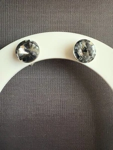 925 Sterling Silber Ohrringe blau grau Kristall Steine Ohrringe Steckverschluss - Bild 1 von 7