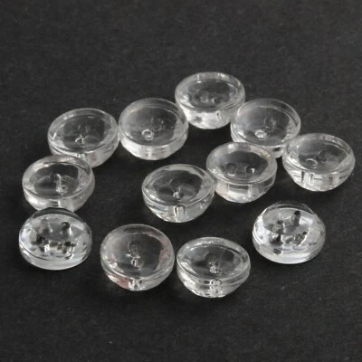 Lot (12) Czech Vintage reverse faceted crystal clear dimi glass buttons 10mm  - Image 1 of 2