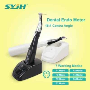Motore Endo LED Dentale Wireless 16:1 Contra Angolo Manipolo Trattamento Canali Radici - Foto 1 di 17