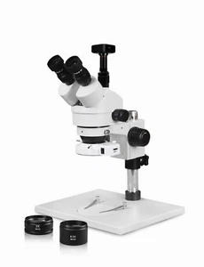 Microscopio estéreo con zoom trinocular de simulación focal Vision 3.5X-90X con cámara de 16 MP - Imagen 1 de 6