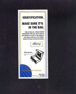 CONTINENTAL AIRLINES (3) GEPÄCK IDENTIFIZIERUNGSETIKETTEN UNBENUTZT ES IST IN DER TASCHE - Bild 1 von 2