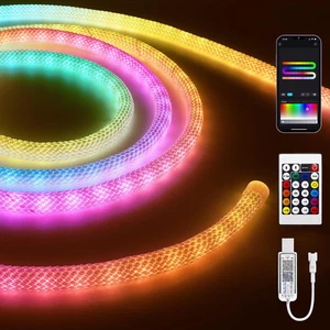 1m 5V 360 Degree Round RGB Neon LED Light Strip Kit Flexible IP67 Outdoor Decor - Picture 1 of 21