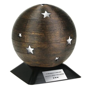 Ball With Silver Stars, Ball Cremation Urn, Star Sphere Urn For Adult Ashes - Bild 1 von 11