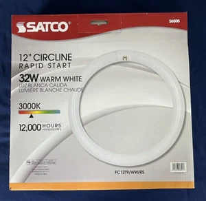 S6505 Satco 12" Circline 32W FC12T9/WW/RS Rapid Start Fluorescent Round Bulb - Picture 1 of 5