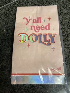 DOLLY PARTON 16 Pink Silver Foil "Ya'll Need Dolly" Guest Towel Napkins - Picture 1 of 3