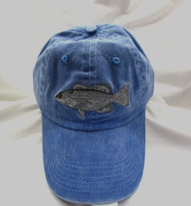 GROUPER Sports Cap BLUE Fishing Hat Embroidered Fish Adjustable AG41 - Picture 1 of 6
