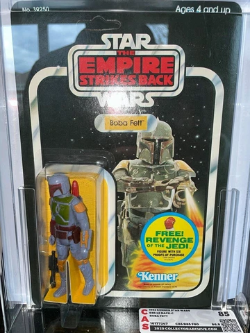 Kenner Empire Strikes Back Star Wars Boba Fett CAS/AFA 85 Unpunched Revenge Jedi Cover
