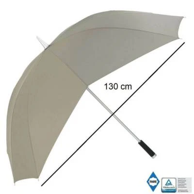 XXL Fare Regenschirm Stockschirm Sturmsicher Schirm Groß Stabil 130x99 cm taupe - Bild 1 von 4