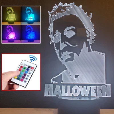 Michael Myers Acrylic LED lamp w/ remote control multi color night light horror - Image 1 of 4