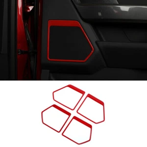 4pcs Red Door Speaker Frame Cover Trim for Ford F150 2021+ Interior Accessories - Picture 1 of 9
