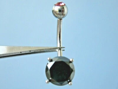 ANILLO VIENTRE DIAMANTE NEGRO 100% REAL 2.75ctw, doble, tasación, probador gratuito, rosa Foto 1 de 4