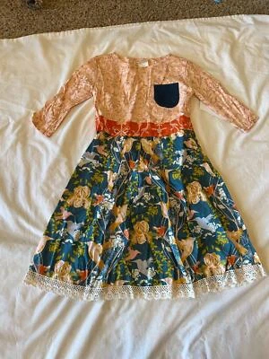 Vestido Holandés Doble Persnickety Talla 8 con Diseño de Pájaro Nuevo Con Etiquetas Muy Buen Estado GB 10 Foto 1 de 2