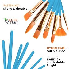 Paint Brush Set for Acrylic Watercolor Oil Gouache Art Brushes ( Blue Handle )