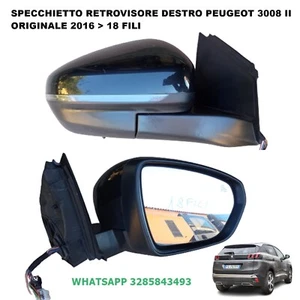 specchietto specchio retrovisore Peugeot 3008 II 2 laterale destro dx esterno - Foto 1 di 6