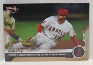 Shohei Ohtani 2021 Topps ahora 1o en la historia de los ángeles 40 + HR y 20 + temporada SB - Imagen 1 de 1