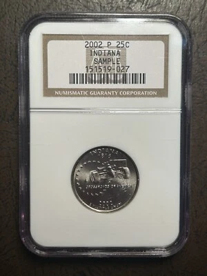 2002-P Indiana State Quarter Sample Slab In Old NGC Soapbox Holder - Image 1 of 2