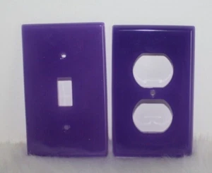 Homemade Light Switch and Plug In Plates Purple Home Decor New - Picture 1 of 3