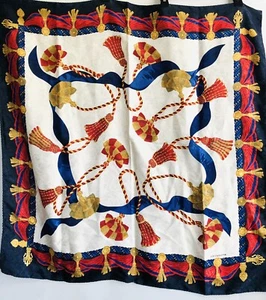 LIZ CLAIBORNE Women's Square Scarf Red blue gold - Picture 1 of 4