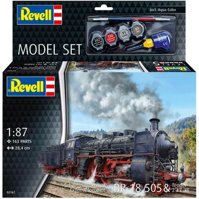 EXPRESS LOCOMOTIVE BR 18 505 WITH TENDER MODEL SET KIT 1:87 Revell Kit Art.Vari  - Immagine 1 di 4