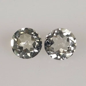 2.32 Ct Natural Green Amethyst High Luster Round Cut Pair- 8709 - Picture 1 of 2