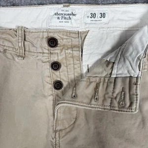 Abercrombie & Fitch Hose Herren 30x30 Beige Distressed Chino Button Fly Baumwolle - Bild 1 von 11