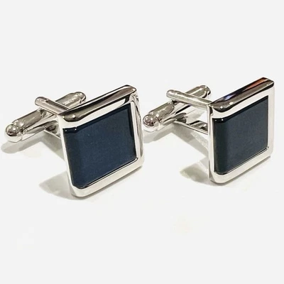 Gemelos cuadrados de piedra azul marino para hombre regalo cumpleaños con caja Foto 1 de 4