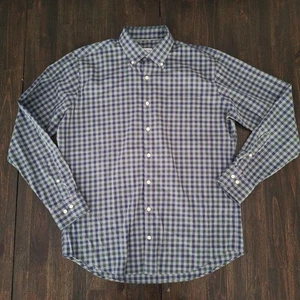Peter Millar Shirt Mens L Button Down Purple Green Checkered Long Golf A17 - Picture 1 of 12