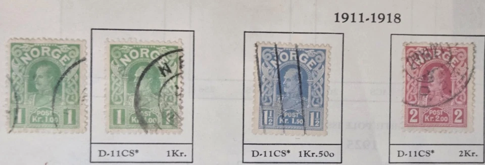 Sello Noruega 1911-1918 #70-72 usado Foto 1 de 1