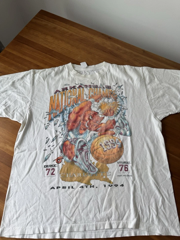 Camisa de campeonato de baloncesto vintage de la NCAA Arkansas Razorbacks Xplosion Shirt Foto 1 de 1