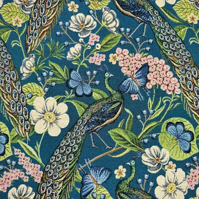 CRAFTY FABRICS Tapestry Fabric - Peacock Chique Luxury Weight Cotton Rich Upholstery Material