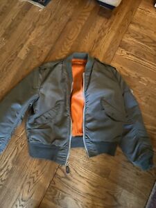 Vintage Military WOOL BOMBER JACKET SCOVILL Zipper US Army Field Jacket Large