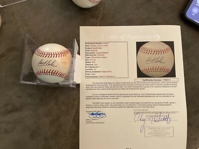Gerrit Cole Signed Game used ball 2015-Thrown for Foul MLB/JSA Letter Early Cole - Image 1 of 4