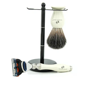 Shaving Set for Men with 5 Edge Razor, Synthetic Brush and Stand, Gift for men - Picture 1 of 2