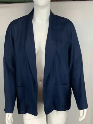 Lafayette 148 New York - Navy,  Linen,  Open Front Jacket, Sz XL - Image 1 of 4