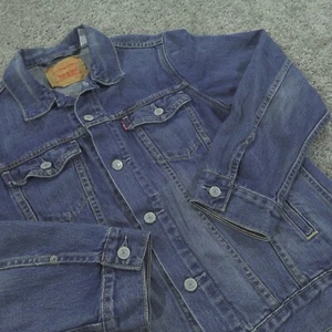 Levi’s Jacket Boys Large Jean Denim Trucker Cowboy Rodeo Striped - Picture 1 of 10