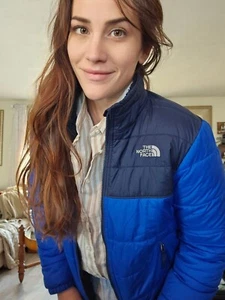 The North Face Youth Large 14/16 Reversible Insulated Blue/Black Jacket Zip J - Picture 1 of 7